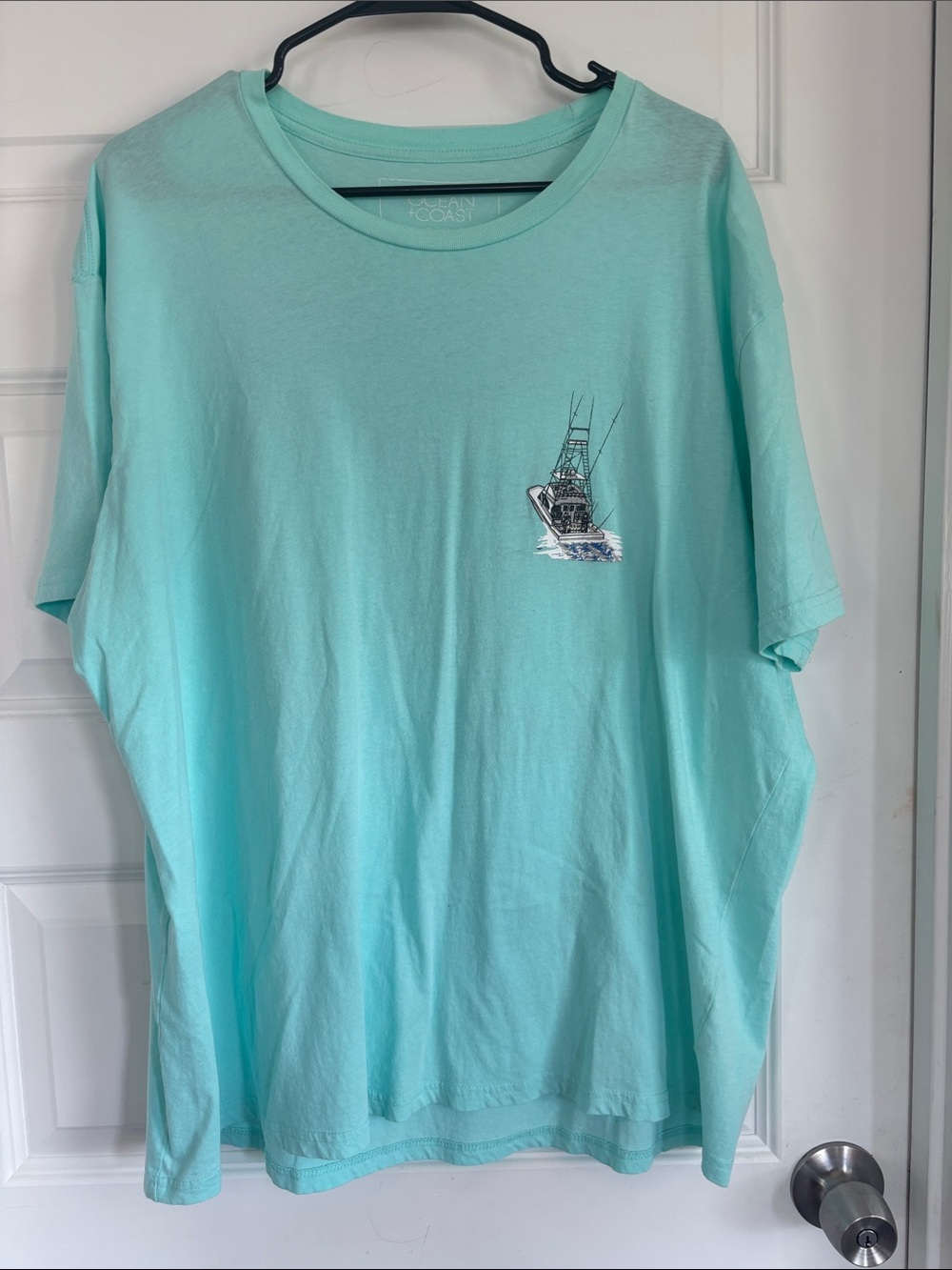 Men's Light Aqua Short-Sleeve Graphic Tee